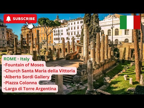 ROMA - Itália Tour(-Fonte de Moisés-Galleria Alberto Sordi-Piazza Colonna-Largo di Torre Argentina)