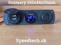 Panel 12V / 24V - 1x kolískový spínač / voltmeter / 2x USB zásuvka - Video Youtube