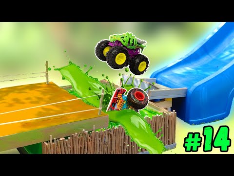 Competition #14: CHAMPIONSHIP '25 Hot Wheels MONSTER TRUCK Racing in the Pool Slide Race Green Slime