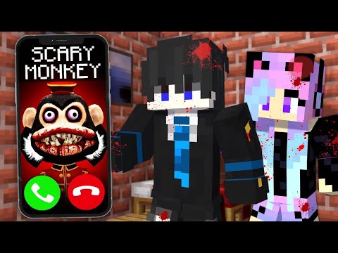 Terrifying Call from SCARY MONKEY in Minecraft!