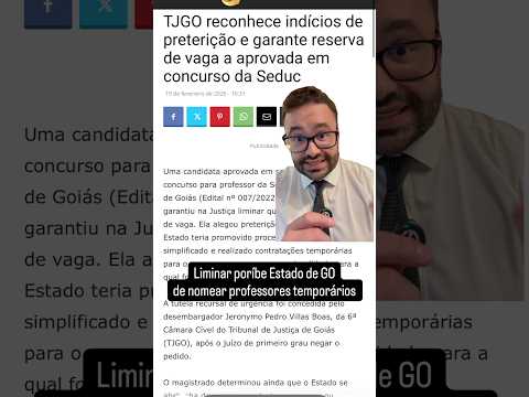 TJGO reconhece preterição e garante reserva de vaga a candidata aprovada em concurso da Seduc-GO
