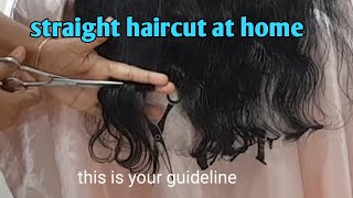 straight haircut in parlour for women/straight haircut/@pinkaroma/ easy & simple haircut at home