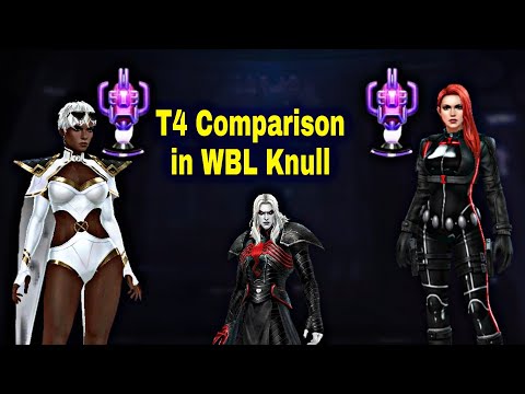 WBL Knull Higher Stages Comparison Test With Storm T4 And Black Widow T4 - Marvel Future Fight