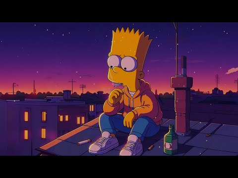 City Rooftop Calm 🌃 Lofi / Relax / Stress Relief ~ Bart Simpson Chill Vibes