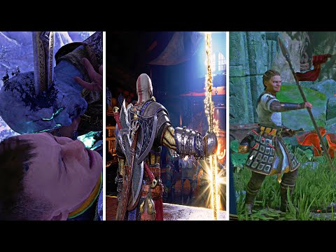All Characters Reacts to Kratos New Draupnir Spear - God of War Ragnarok