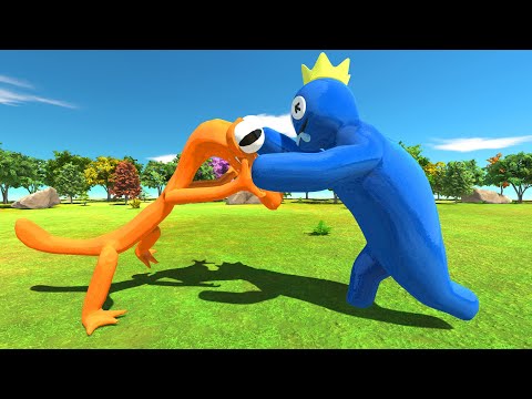 Battle Rainbow Friends Orange vs Rainbow Friends Blue - Animal Revolt Battle Simulator