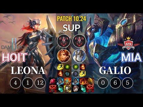 DWG Hoit Leona vs APK Mia Galio Sup - KR Patch 10.24
