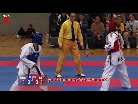 Taekwondo Euros 2006 Female Fin Weight Semi Final - Viktoria Fomenko (RUS) v Belen Asensio (ESP)