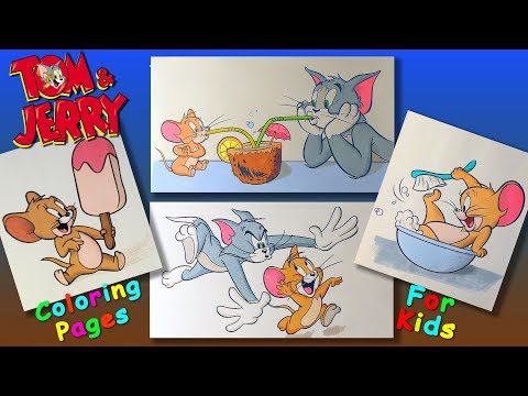 Tom and Jerry cartoon characters #ColoringPages #forKids #LearnColors and Draw with Tom and Jerry Video