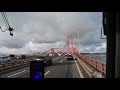 Driving In Lisbon On Both Sides Of Tagus River Bus View