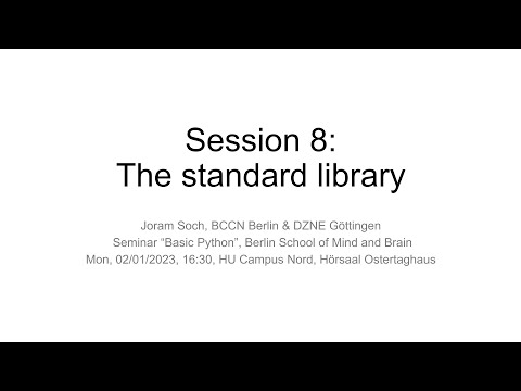 Session 8 The Standard Library Basic Python Ws 2223
