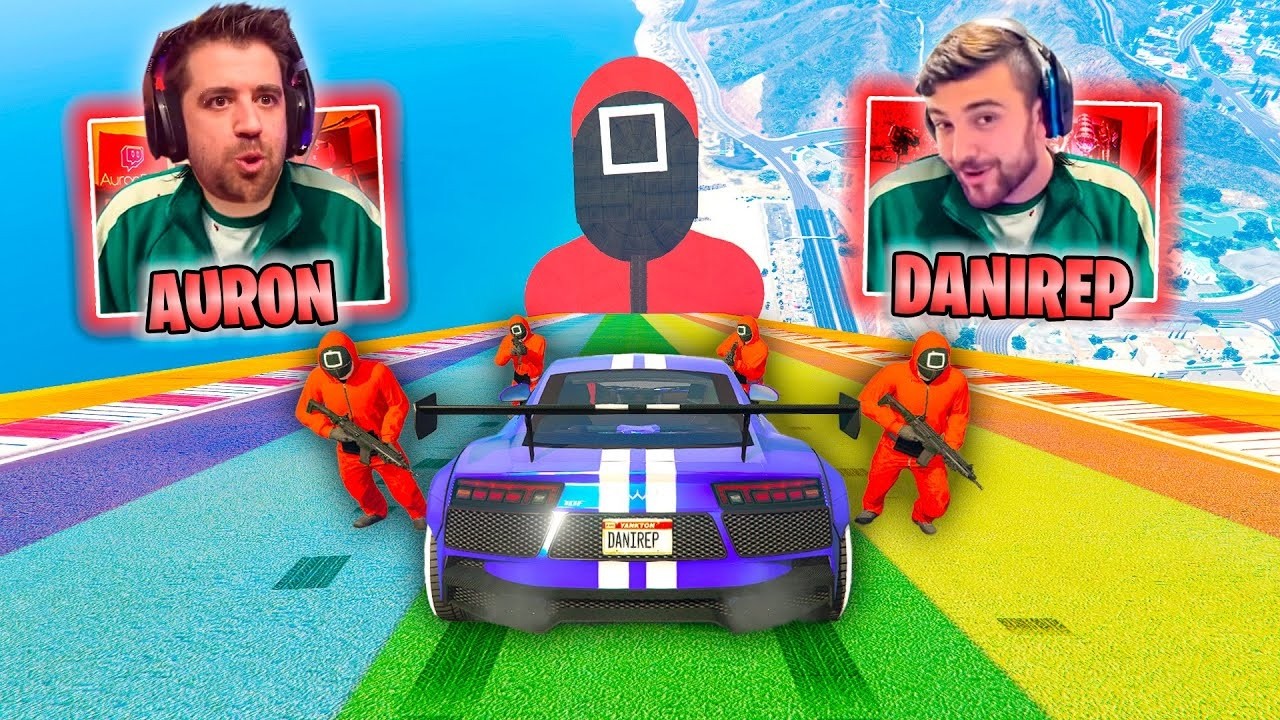 CARRERA INCREIBLE CON AURON! EL JUEGO DEL CALAMAR! - GTA 5 ONLINE