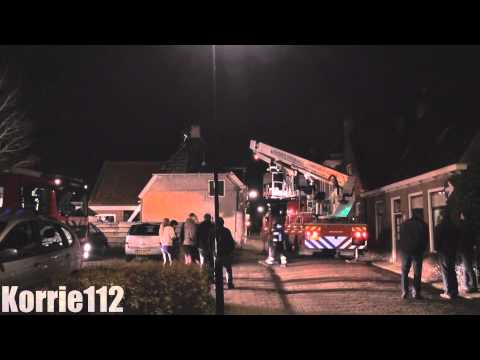 [01.01.2015] Brandweer rukt uit voor schoorsteenbrand aan de Nije Buorren in Ferwert
