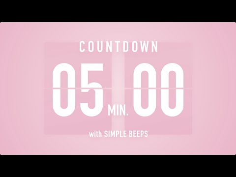 5 Minute Countdown Timer 🌸 Flip Clock with Simple Beeps 🔔