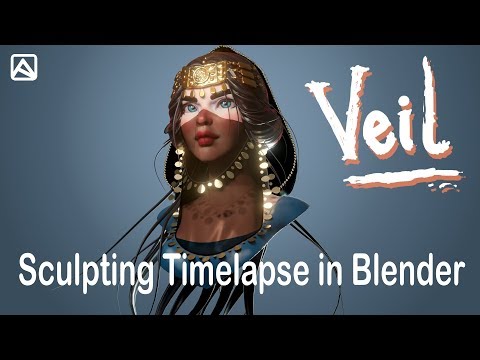 Veil sculpting timelapse in blender 2.8