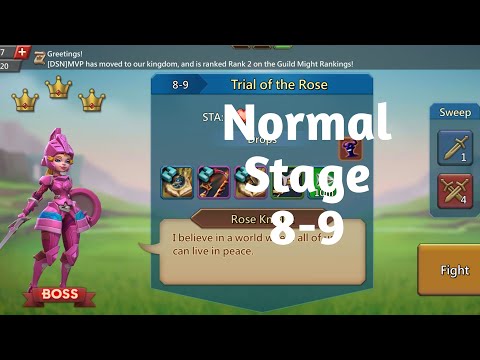 Lords mobile normal stage 8-9 F2P|Trail of the rose normal stage 8-9
