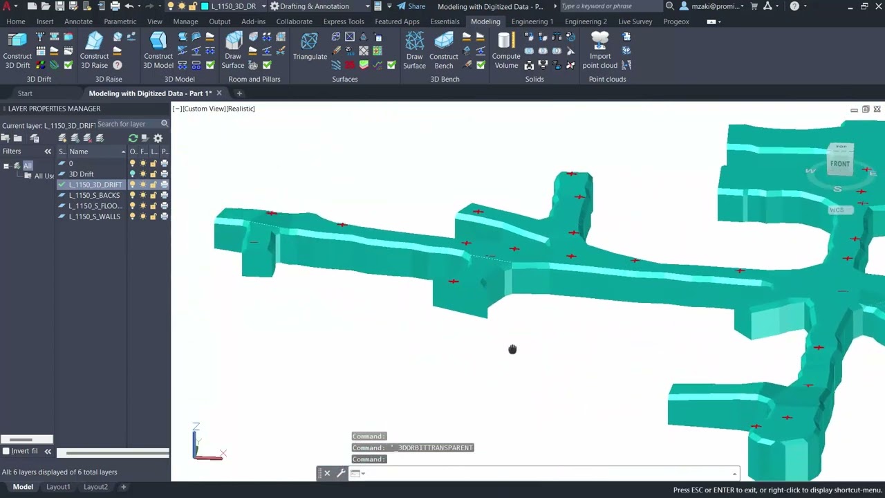 Model a 3D Drift from digitized information | Tip of the Month - AutoCAD