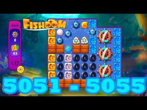 Fishdom Level 5051 - 5055 HD Walkthrough | 3 match puzzle | gameplay | android | 5052 | 5053 | 5054