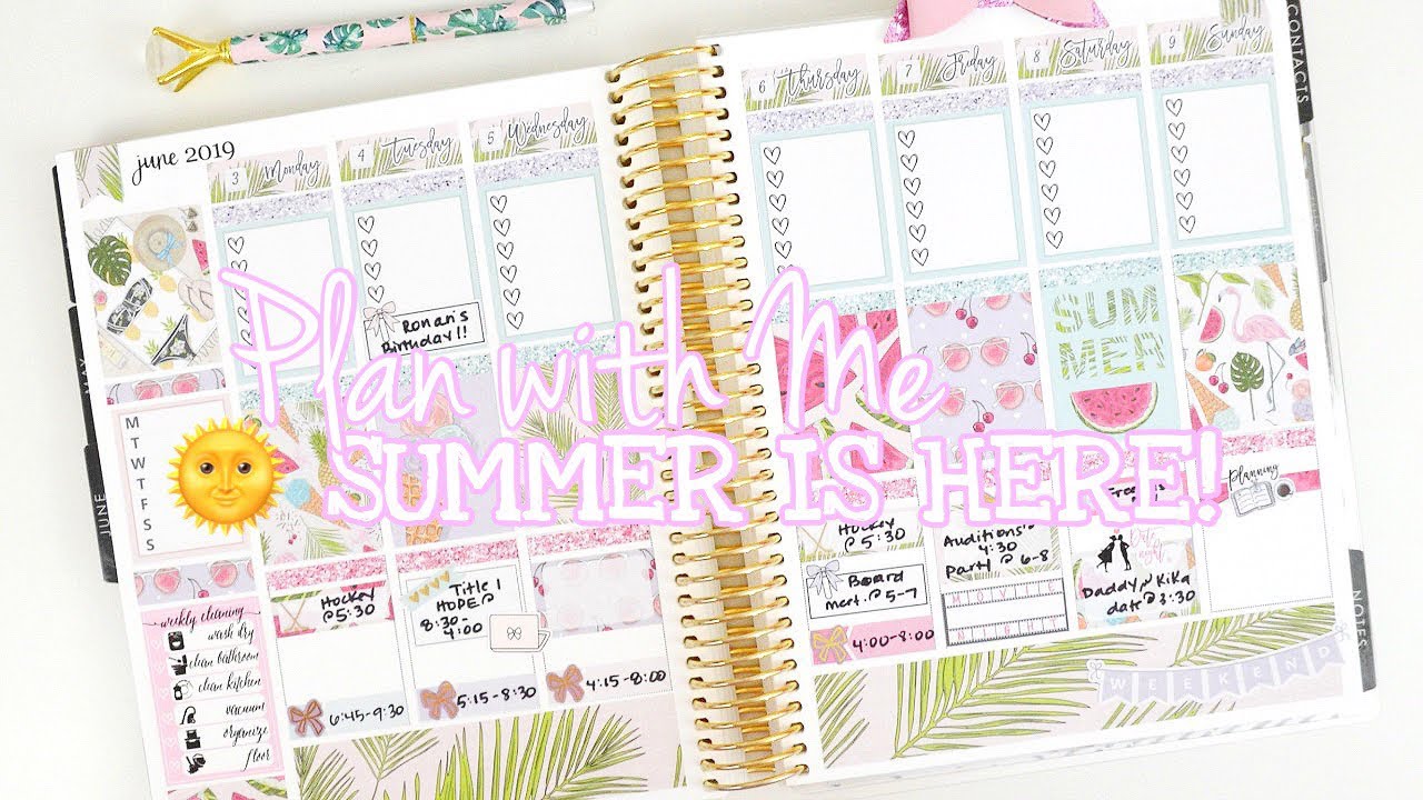 Plan with Me // Welcome Summer // Printable Stickers