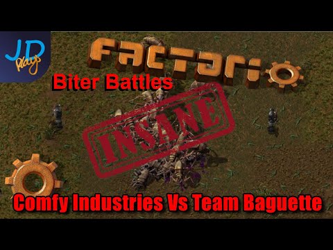 Factorio PvP Biter Battles INSANE Difficulty | Comfy Industries Vs Baguette