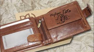 Pánská kožená peněženka ROYAL Leather s vlastní fotografií a texty