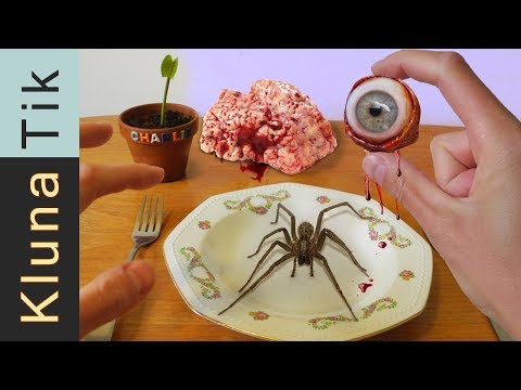Kluna Tik eating EYEBALL, SPIDER and BRAIN |#25 KLUNATIK COMPILATION    ASMR eating sounds no talk