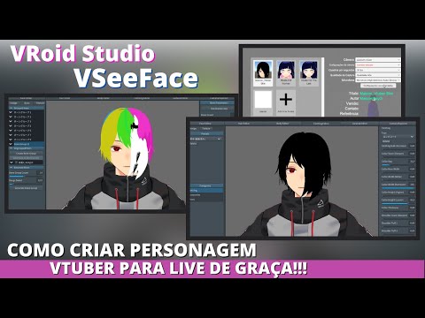 Tutorial Como criar Personagem Vtuber para Live de GRAÇA! VRoid Studio, VSeeFace | PT-BR