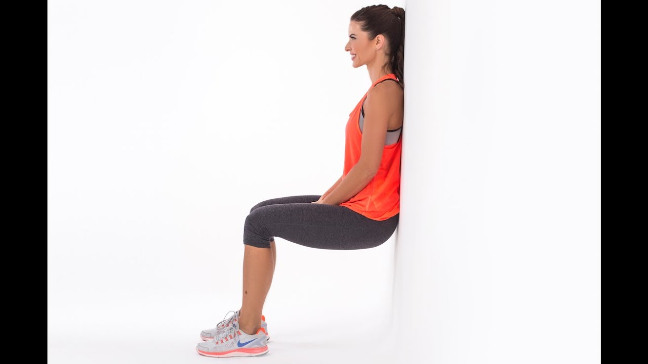 Übung 23 Kniebeuge gegen die Wand (Wall Squat) Squatgirl