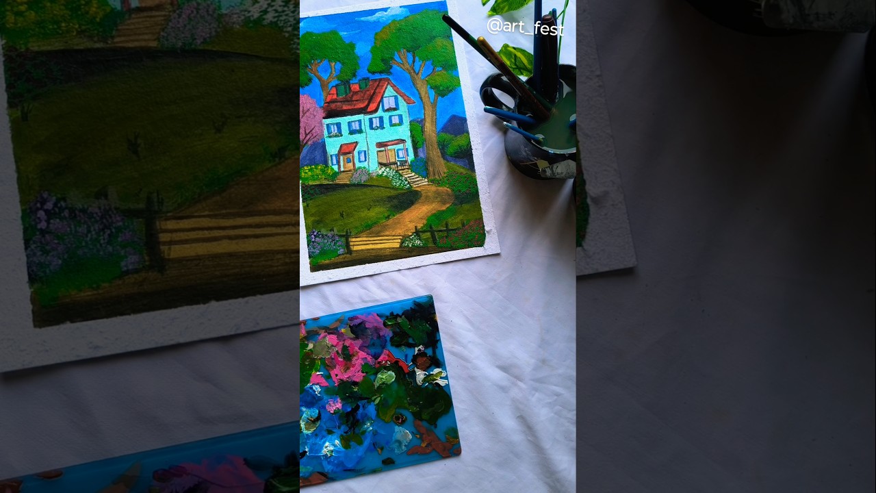 Serenity's Retreat / Paint With Me 🫟 #art #shorts #trending