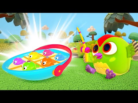 Hop Hop ve Tık Tık ile Balık Tutma Eğlencesi! Bebekler için eğitici çizgi film.