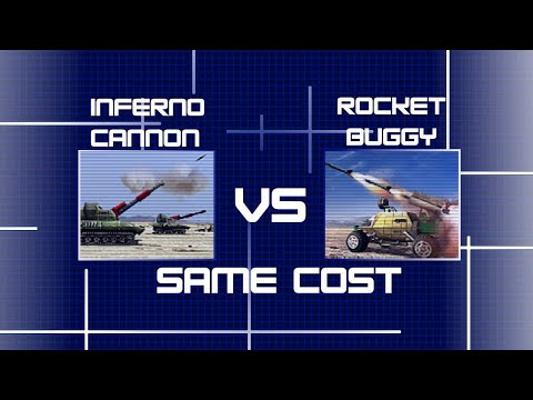 Inferno Cannon VS Rocket Buggy - Same cost (C&C Generals ZH)