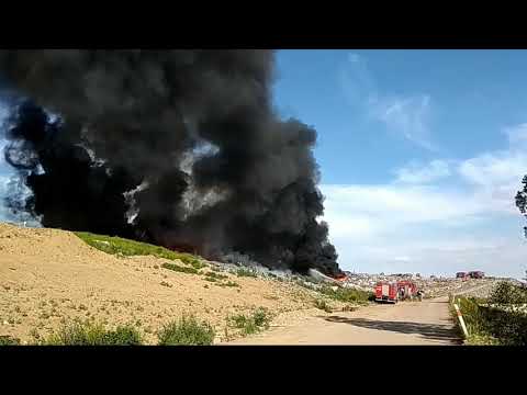 Pożar składowiska MUNDO w Lubinie