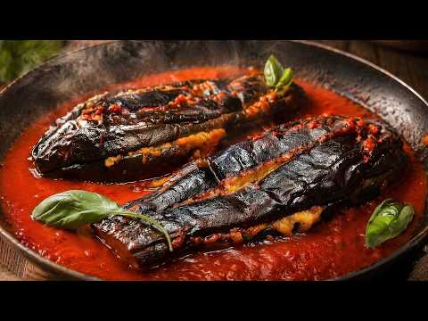I learned this recipe in Southern Italy! Quick and easy stuffed eggplant!