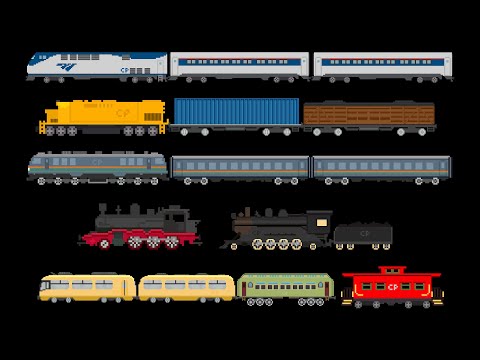 Railway Vehicles 2 | Trains, Coaches & Engines in Retro Pixel Style