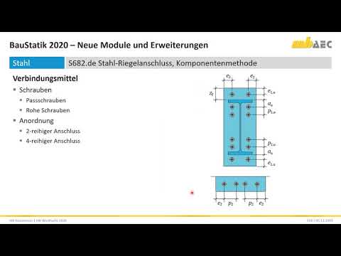 BauStatik 2020 - S682.de Stahl-Riegelanschluss, Komponentenmethode