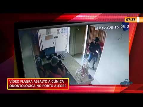 Vídeo flagra assalto a clínica odontológica no Porto Alegre 09 11 2020