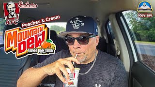 KFC® Mtn Dew® Peaches & Cream Sweet Lightning Review! 🍑🥛🗲 |  KFC® Exclusive! | theendorsement