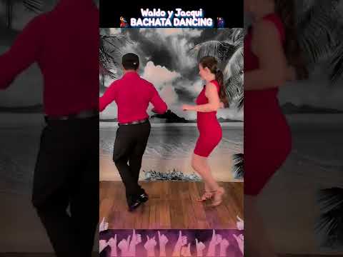 Bachata Beginner Basic Merengue Turn | Bachata Dancing | Back View | Waldo y Jacqui