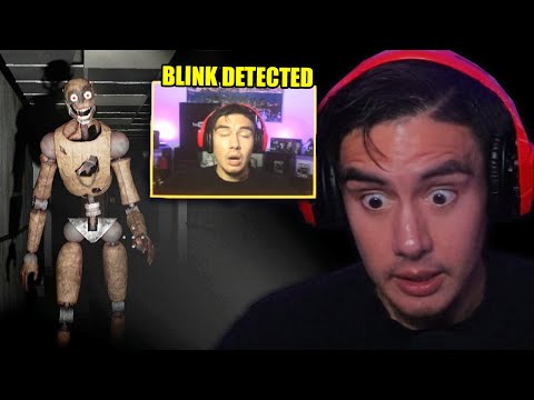 THIS HORROR GAME TURNED ON MY CAMERA TO MAKE SURE I DONT BLINK OR THE MONSTER WILL KILL ME