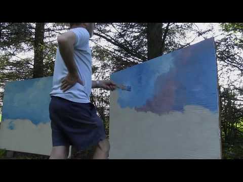 Painting the sea and sky in acrylics - in 3 minutes