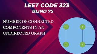 LeetCode 323 : Number of Connected Components in an Undirected Graph | Blind 75 | Graph Theory