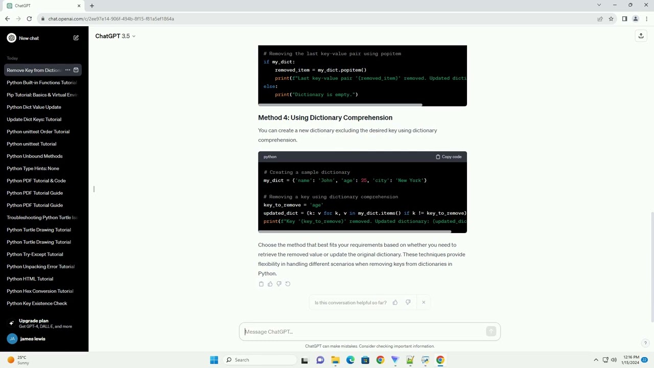 python ways to remove a key from dictionary