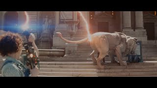 Ghostbusters Frozen Empire    Chasing And Blasting The Possessor Ghost Into Lion Statue Bits