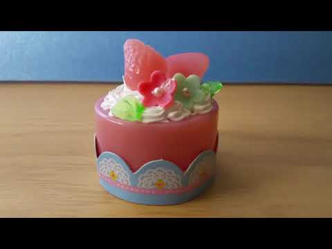 Miniature chocolate rose cake mini food whipped cream with fruits re-ment.