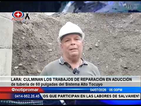 Lara: culminan trabajos de reparación en aducción de tubería de 60 pulgadas del Sistema Alto Tocuyo
