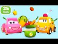 Die Schlauen Autos. Wir lernen Obst, Gemüse und Beeren. Kinder Cartoons auf Deutsch | 25 Min.