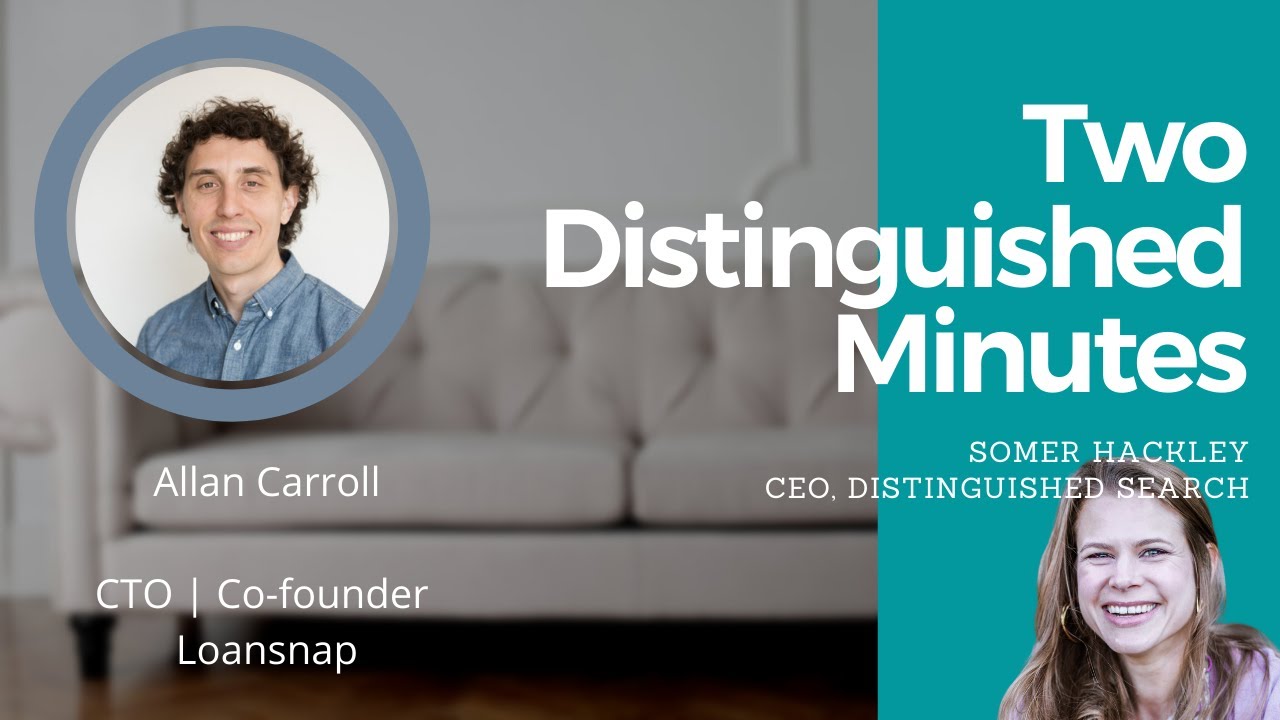 Two Distinguished Minutes with Allan Carroll and Somer Hackley