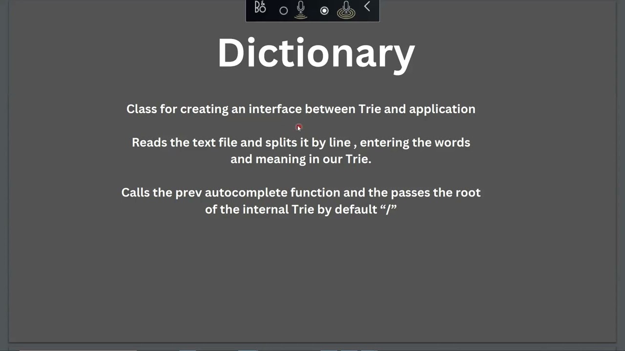 Dictionary using Trie Data Structure