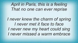 Billie Holiday - April In Paris Lyrics
