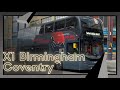 Full route X1 Birmingham to Coventry (route learning)national express West Midlands